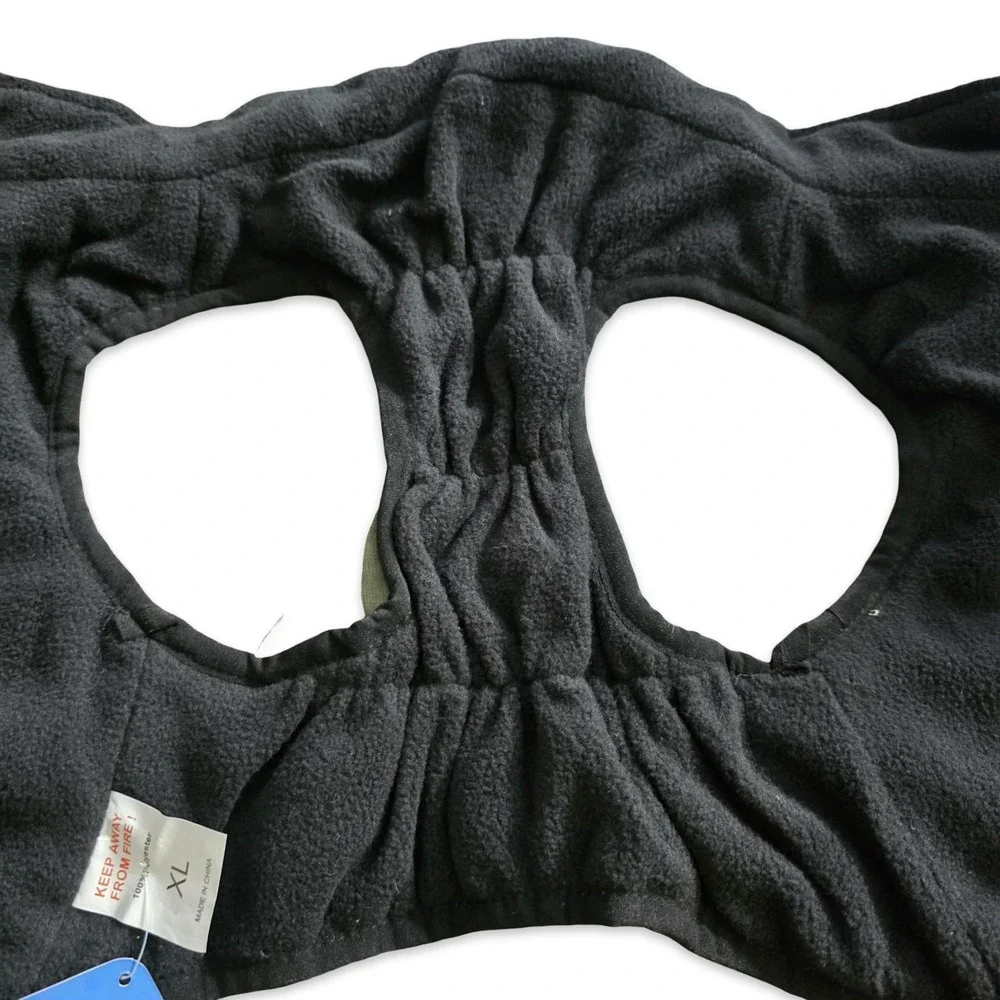 Scenereal Quilted Dog Jacket XL Olive Green Fleece Lined Harness D-Ring NWT